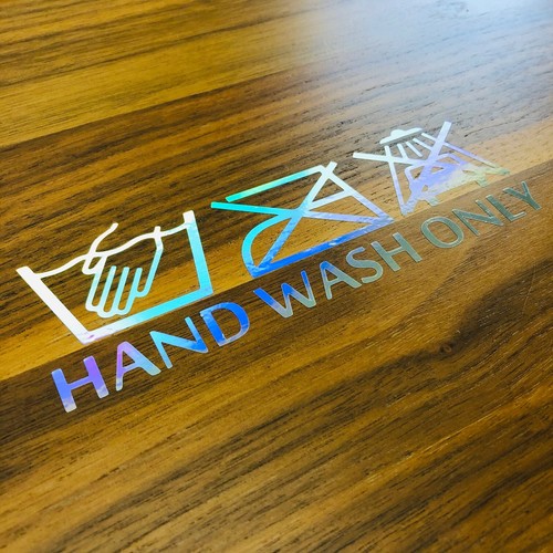 Hand wash only hologramm - only, ✔